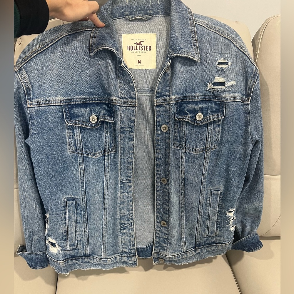 Oversized Hollister Medium Wash Jean Jacket